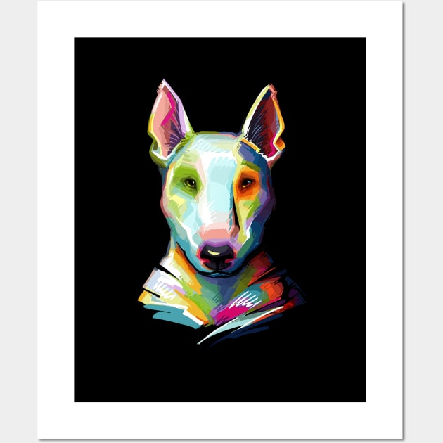 English Bull Terrier Colorful Painting Wall Art by stonemask